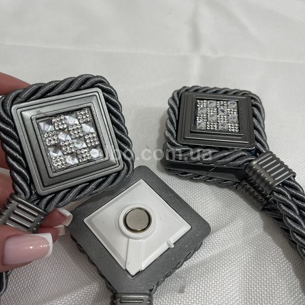 Магніти-підхвати для штор, ромби з декором (FU-MR) Графітовий FU-MR-12 фото