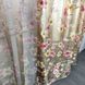 Красивые атласные штори обмре Оливковые с цветочным рисунком, готовые пошитые гардины и шторы, комплект 1428141159 фото 4