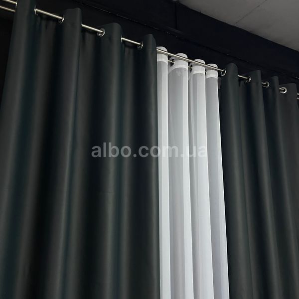 Штора атлас блекаут на люверсах ALBO чорна 150&times;270 см, 1 шт. (SH-LM30-18) SH-LM30-44 фото