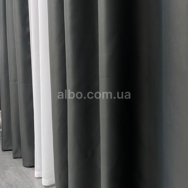 Штора атлас блекаут на люверсах ALBO чорна 150&times;270 см, 1 шт. (SH-LM30-18) SH-LM30-44 фото