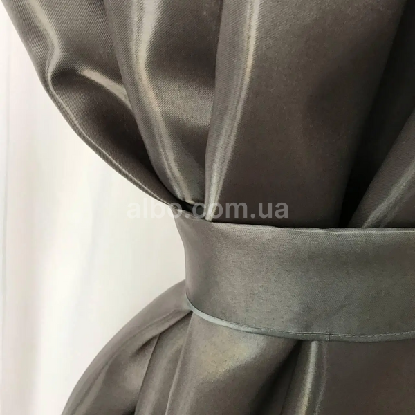 Атлас однотонный на метраж темно-серого цвета, высота 2,8м (MON-21) MON-21 фото