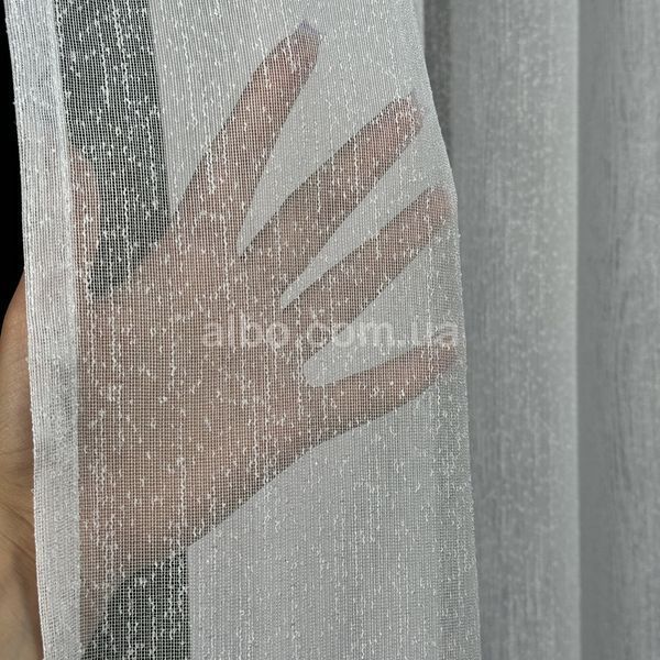 Ткань лен дождик для тюля белого цвета ALBO высота 3м (RAIN)