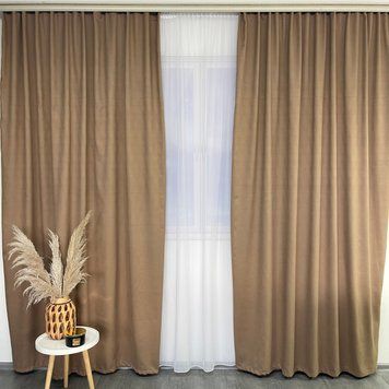 Штори мікровелюрові ALBO золотисті 150&times;270 см, комплект 2 шт. (SH-PKn-200) SH-PKn-200 фото
