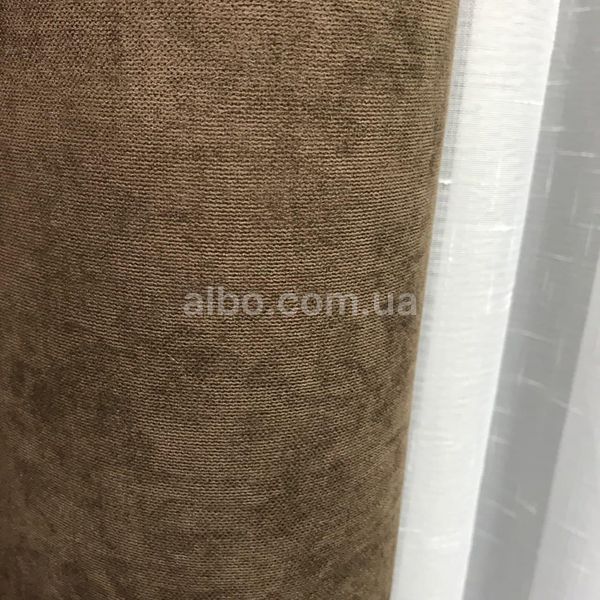 Готові штори на люверсах, Кавові однотонні з мікровелюру на люверсах 200*270 см (SH-Petek-193) SH-Petek-193 фото