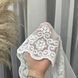 Фатинова тканина білого кольору з вишивкою знизу висота 3м (12270 beyaz) 12270 beyaz фото 2