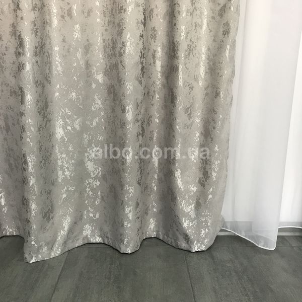 Готові штори з мармуру Сірого кольору, з тюлем (SHTN-M19n-2) SHTN-M19n-2 фото