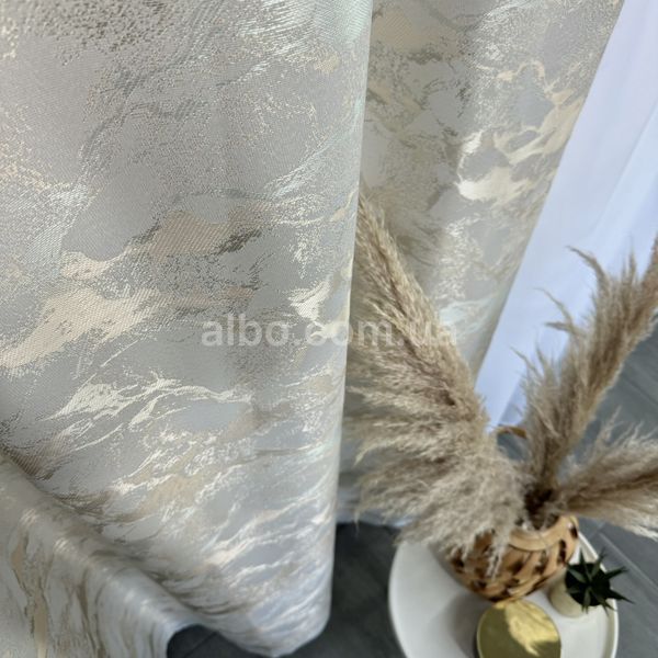 Мармурові жакардові штори ALBO світло-бежеві 150&times;270 см, комплект 2 шт. (SH-D28-5) SH-D28-5 фото