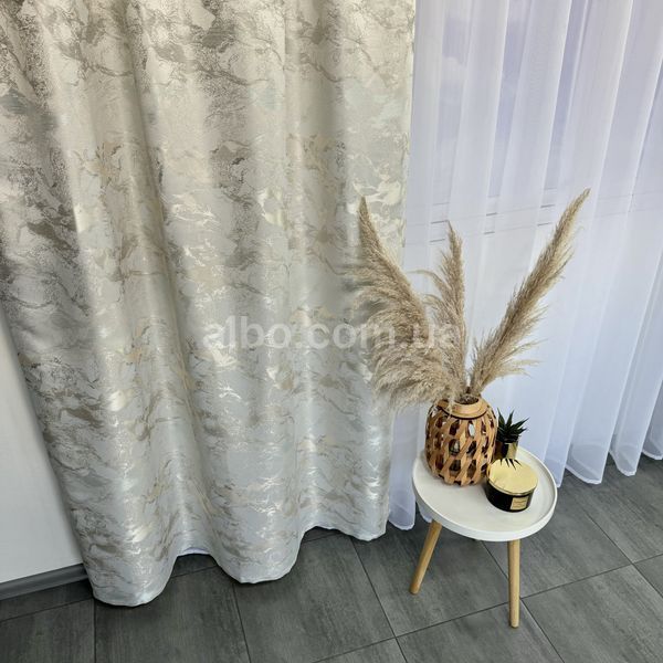 Мармурові жакардові штори ALBO світло-бежеві 150&times;270 см, комплект 2 шт. (SH-D28-5) SH-D28-5 фото