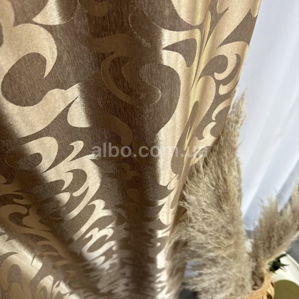 Шторы жаккард "Вензель" кофейный150х270 см, 2шт, тасьма SH-C28-17 фото