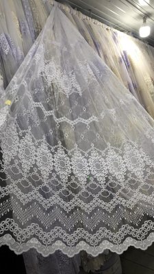 Фатинова тюль з вишивкою на метраж, білий колір, висота 2,8м (16150) 1439127807 фото