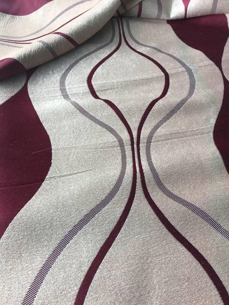 Шторна тканина на метраж, блекаут софт двостороння з хвилями бордового кольору, висота 2.8 м.(209-20) 1620844675 фото