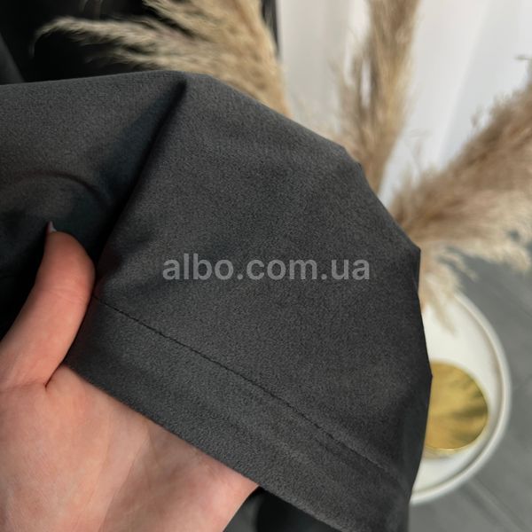 Штори оксамитові графітового кольору з білим шифоновим тюлем ALBO (SHTN-930-16) SHTN-930-16 фото