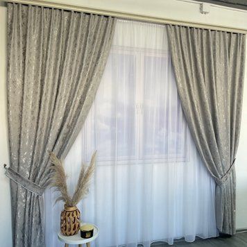 Готовые шторы из мрамора Серого цвета (SH-M19-2) SH-M19-2 фото