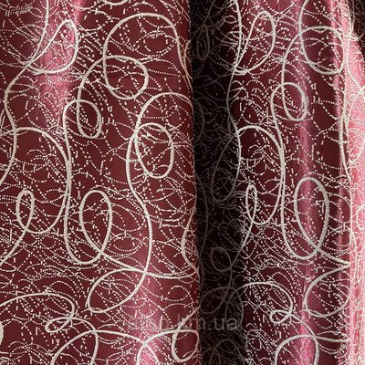 Щільна шторна тканина блекаут на метраж бордового кольору, двостороння, висота 2,8 м (210-20) 1530163997 фото
