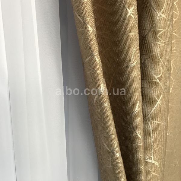 Шторы Кофейные лен с рисунком 150*270 см (SH-M17-20) SH-M17-20 фото