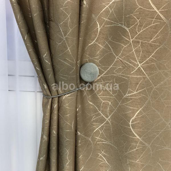 Шторы Кофейные лен с рисунком 150*270 см (SH-M17-20) SH-M17-20 фото