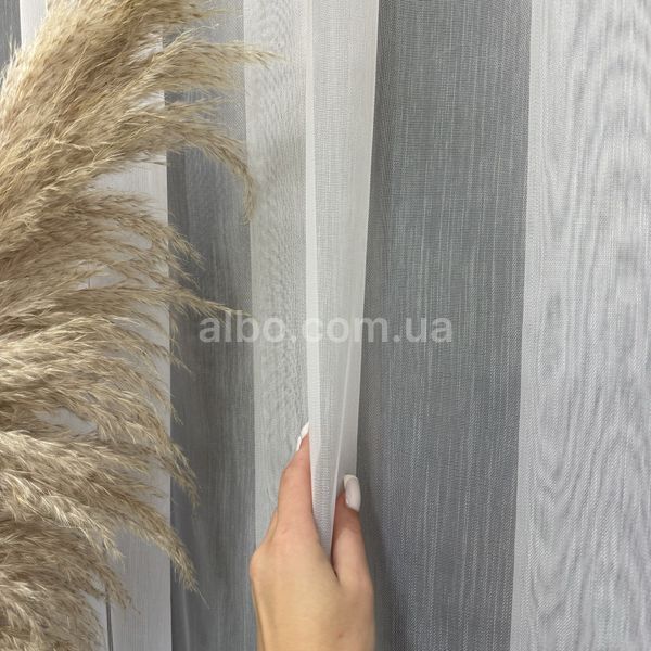 Бамбукова тканина білого кольору з вишивкою знизу висота 3м (7032) 7032 фото