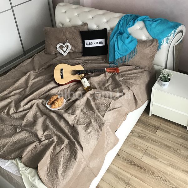 Покрывало на диван, покрывало на кровать диван, удобный плед для спальни на кровать диван Капучино (P-C7) P-C7 фото