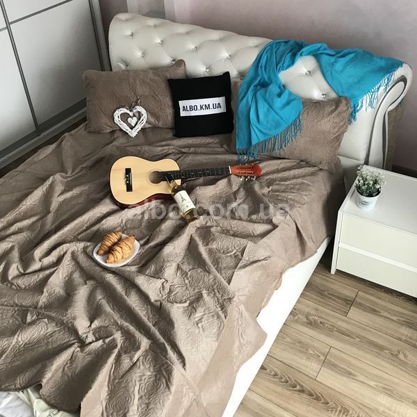 Покрывало на диван, покрывало на кровать диван, удобный плед для спальни на кровать диван Капучино (P-C7) P-C7 фото