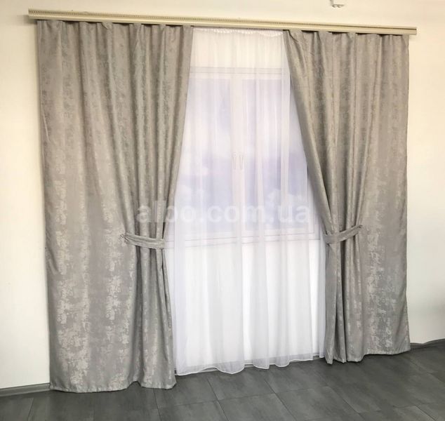 Серые однотонные шторы мрамор готовые ALBO (SH-M23-2) SH-M23-2 фото