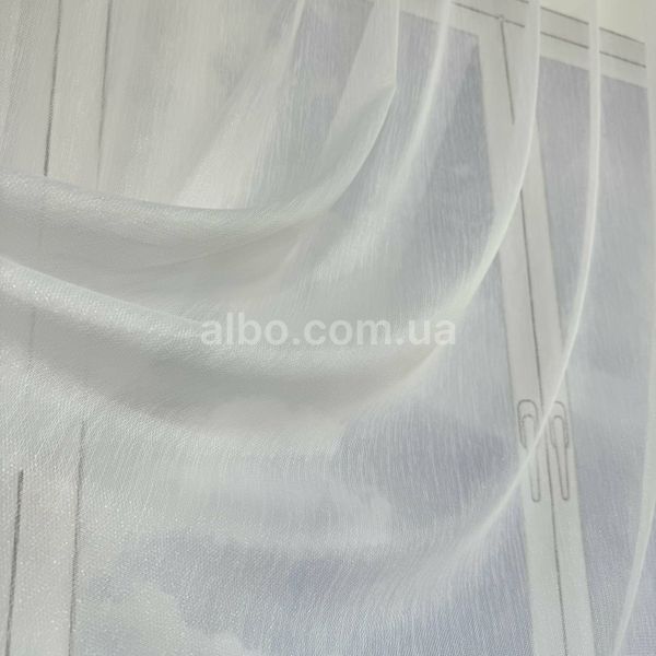 Бамбукова тканина з люрексом для тюлю білого кольору ALBO висота 3м (ZL3016-V103) ZL3016-V103 фото