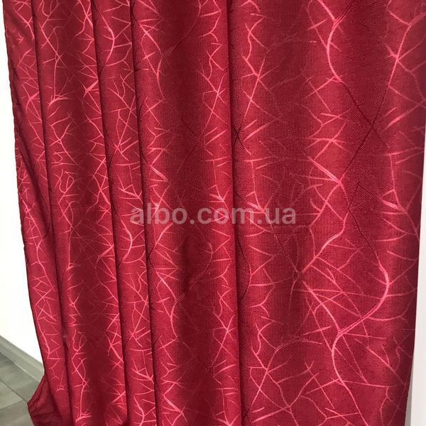 Готові штори з льону, Бордового кольору, з тюлем (SHTN-M17-22) SHTN-M17-22 фото