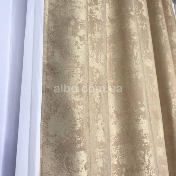 Шторы c тюлем в кухню, шторы с тюлем в детскую комнату, современные шторы в спальню Бежевые (SHTN-M23-5) SHTN-M23-5 фото