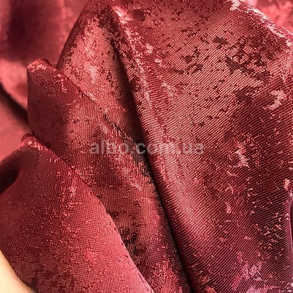 Готові однотонні штори жакард ALBO Бордові, комплект порт'єр із підхопленнями на вікно в зал, кабінет SH-C33-7 фото