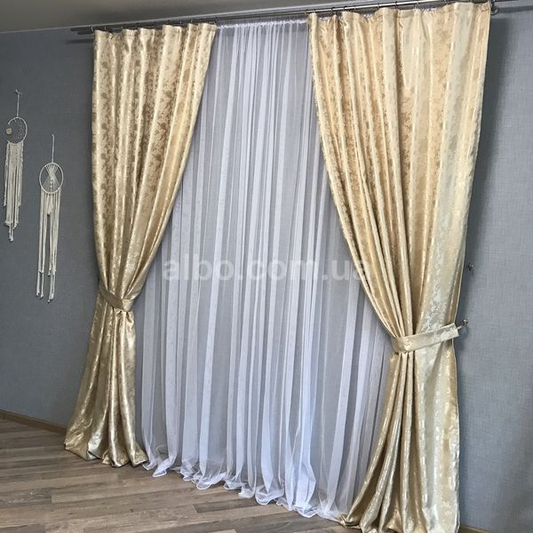 Современные шторы в спальню, шторы однотонные, шторы на кухню ALBO Бежевые (SH-C33-1) SH-C33-1 фото