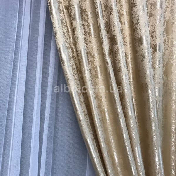 Современные шторы в спальню, шторы однотонные, шторы на кухню ALBO Бежевые (SH-C33-1) SH-C33-1 фото