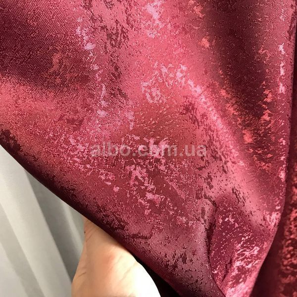 Готові однотонні Бордові штори жакард з тюлем ALBO (SHTN-C33-7) SHTN-C33-7 фото