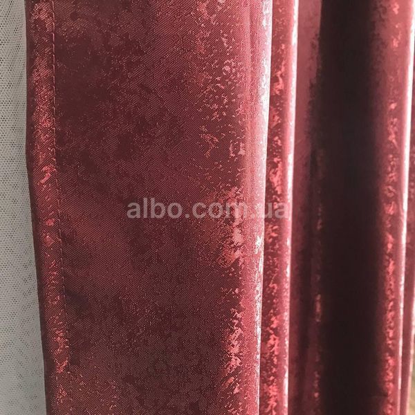 Готові однотонні Бордові штори жакард з тюлем ALBO (SHTN-C33-7) SHTN-C33-7 фото