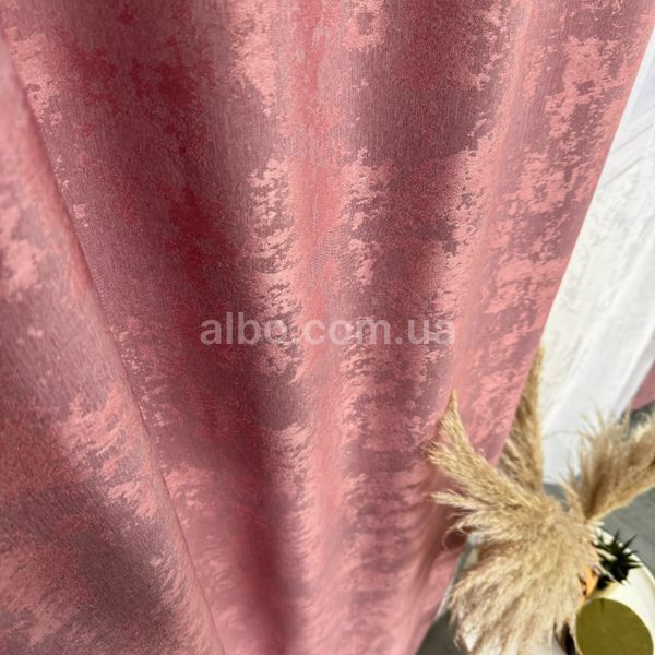 Жаккардовые мраморные шторы розового цвета с белым жакардовым тюлем ALBO (SHTL-M23-13) SHTL-M23-13 фото