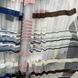 Белая тюль из фатина с бирюзовыми, бежевыми и коричневыми полосами на метраж, высота 2,8 м (ROWI-TURKUAZ) 1531023679 фото 5
