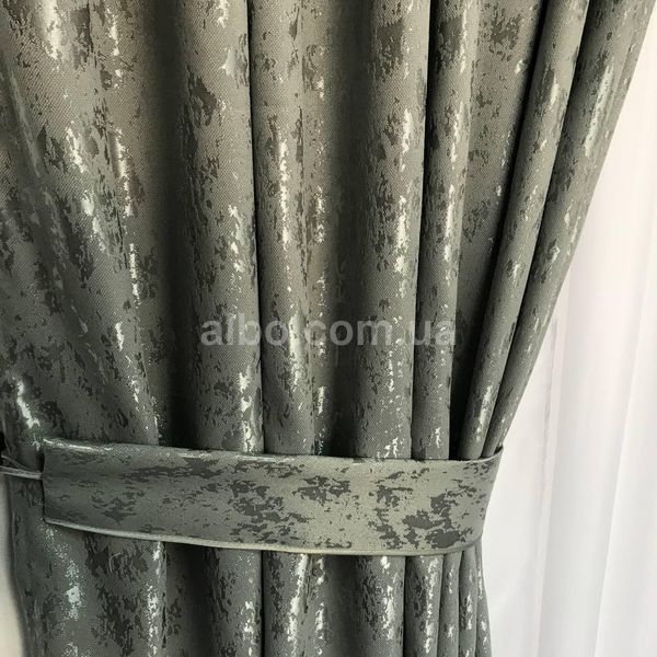 Готовые шторы из мрамора, Графитового цвета, с тюлю (SHTN-M19n-21) SHTN-M19n-21 фото