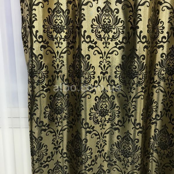 Готові жаккардові штори ALBO 150x270 см 2 шт. Золотисті SH-027-8 фото