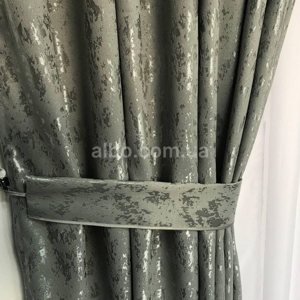 Готовые шторы из мрамора, Графитового цвета, с тюлю (SHTN-M19n-21) SHTN-M19n-21 фото
