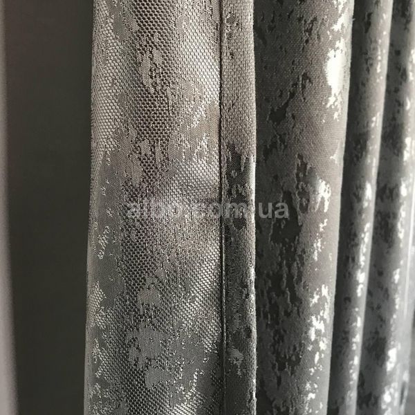 Готовые шторы из мрамора, Графитового цвета, с тюлю (SHTN-M19n-21) SHTN-M19n-21 фото