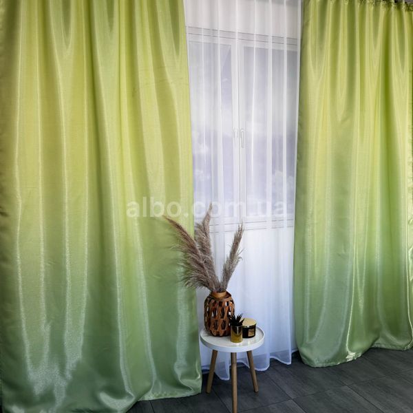 Комплект підшитих штор з монорею 150x270 cm (2 шт) ALBO Салатові (SH-F-4) SH-F-4 фото