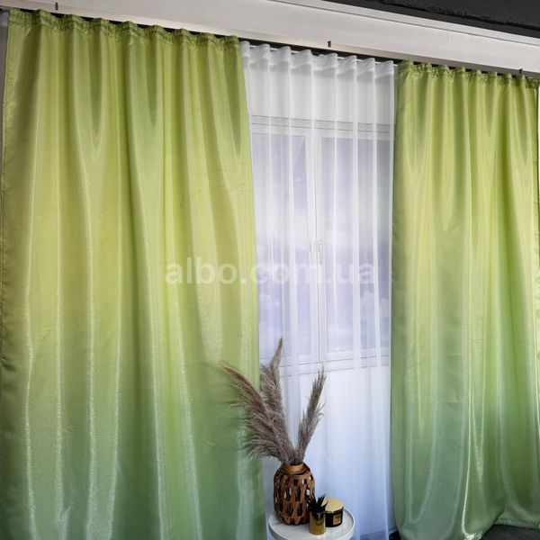 Комплект підшитих штор з монорею 150x270 cm (2 шт) ALBO Салатові (SH-F-4) SH-F-4 фото