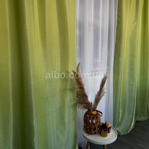 Комплект підшитих штор з монорею 150x270 cm (2 шт) ALBO Салатові (SH-F-4) SH-F-4 фото