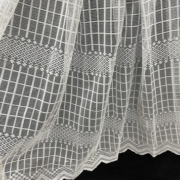 Короткая тюль сетка на метраж, белого цвета, высота 1,5 м (136-22)