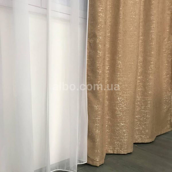Шторы на кухню, шторы из льна, шторы на балкон ALBO Кофейные (SH-M21-20) SH-M21-20 фото