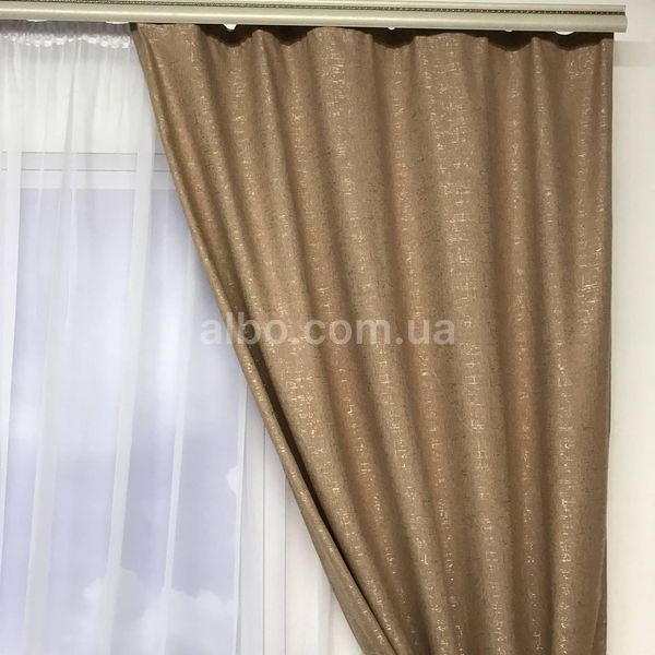 Шторы на кухню, шторы из льна, шторы на балкон ALBO Кофейные (SH-M21-20) SH-M21-20 фото