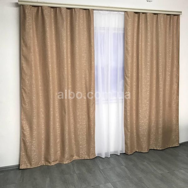 Шторы на кухню, шторы из льна, шторы на балкон ALBO Кофейные (SH-M21-20) SH-M21-20 фото