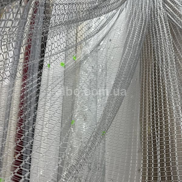 Ткань сетка для тюля серая, высота 2.8м (108-6)