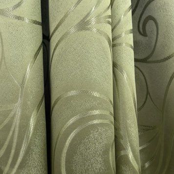 Легка шторна тканина жаккард оливкового кольору, ширина 1.5 м на метраж (B20-4) B20-4 фото