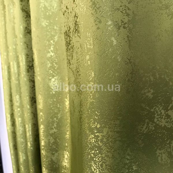 Жаккардовые Оливковые однотонные готовые шторы с тюлю ALBO (SHTN-C33-4) SHTN-C33-4 фото