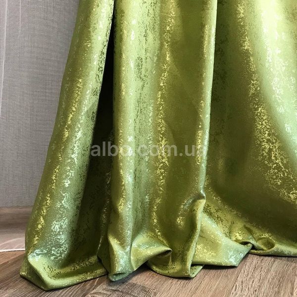 Жаккардовые Оливковые однотонные готовые шторы с тюлю ALBO (SHTN-C33-4) SHTN-C33-4 фото