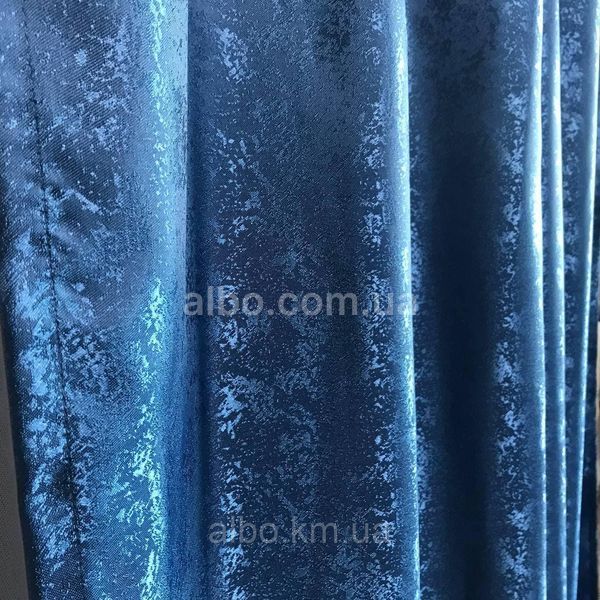 Однотонные синие жакардовые готовые шторы с тюлю ALBO (SHTN-C33-16) SHTN-C33-16 фото